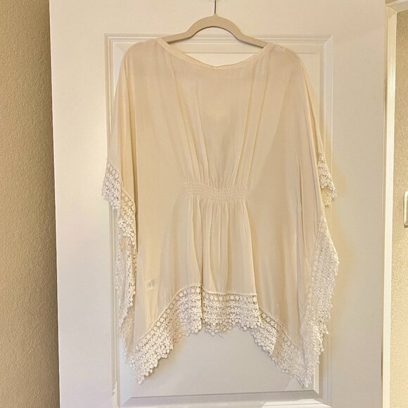Warehouse White Ivory Crochet Blouse Top Shirt, ASO Kate Middleton - Picture 3 of 6